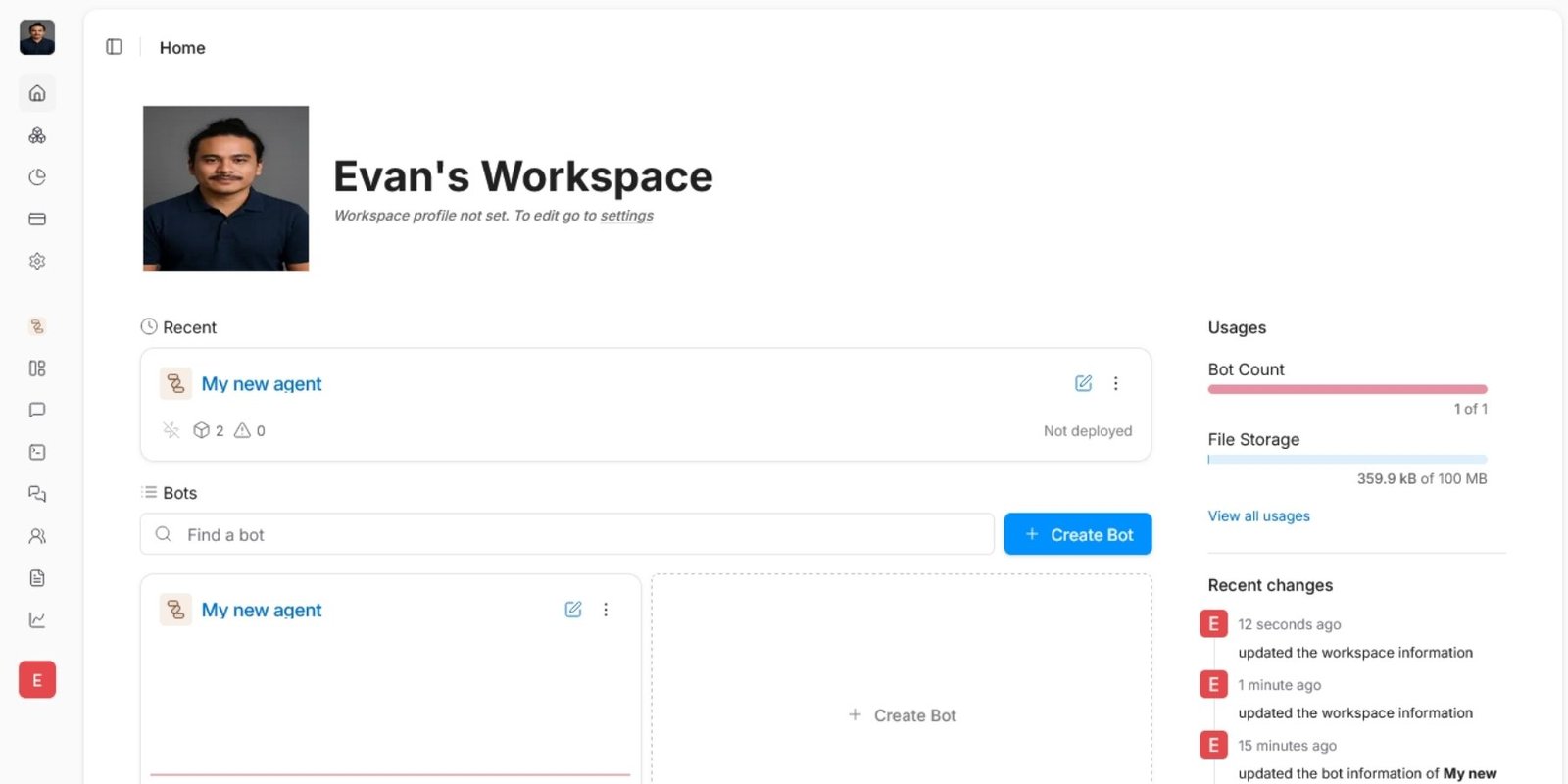 botpress interface