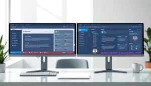 Side-by-side dashboards of Copy AI vs Jasper showing content workflows, SEO metrics, and integrations in a modern workspace.