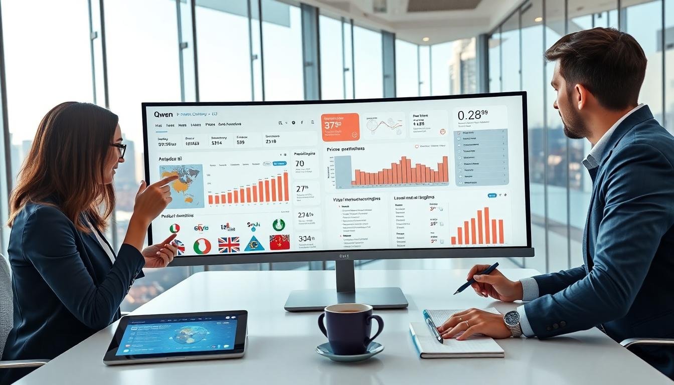 Business intelligence dashboard showing pricing, inventory, and demand forecasts