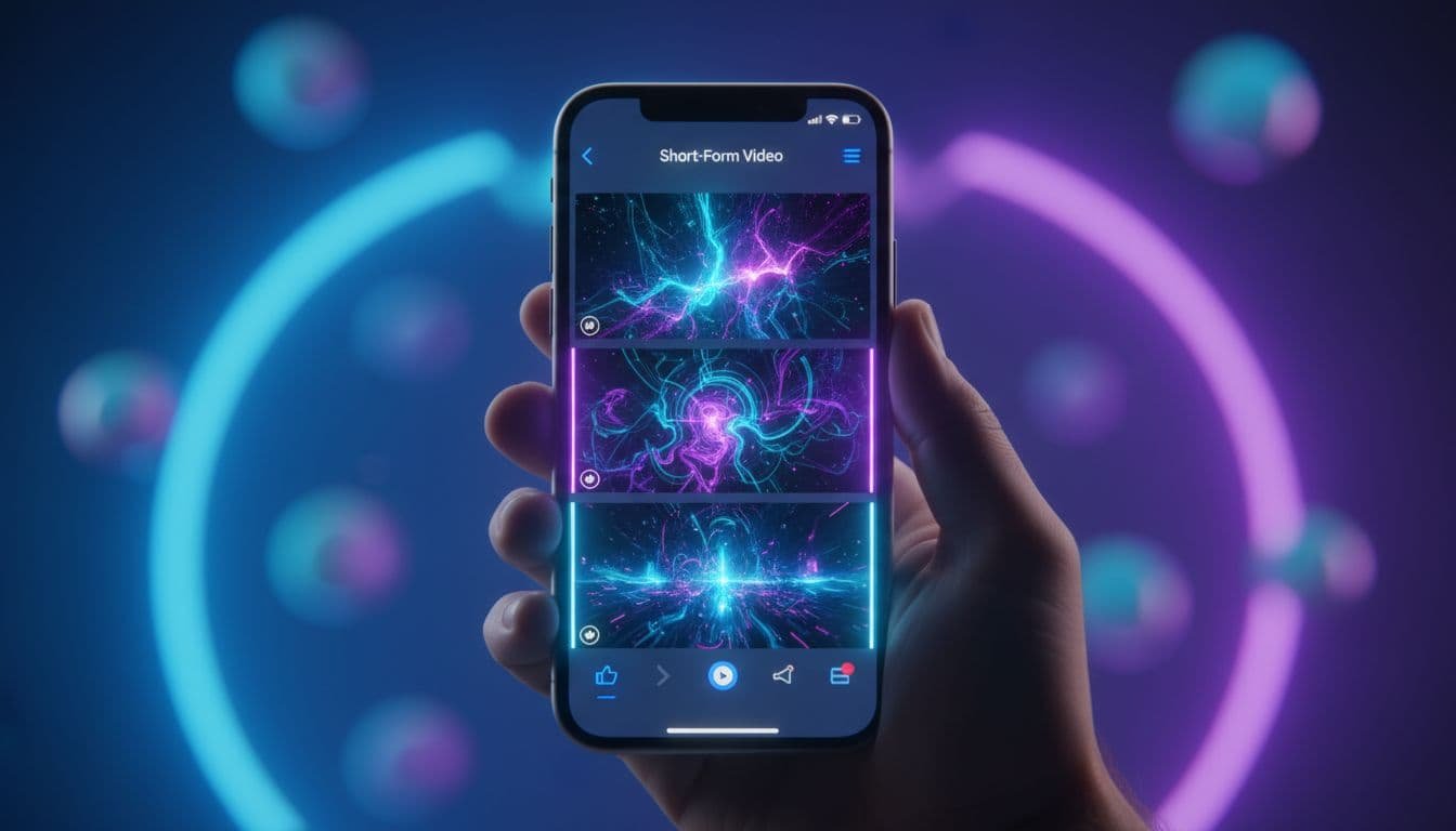 Sora 2 AI video app on iPhone showing vertical feed with remix tools and neon lighting