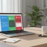 Modern home office with laptop showing multiple Best AI chatbots for work, study, and daily tasks