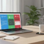 Modern home office with laptop showing multiple Best AI chatbots for work, study, and daily tasks