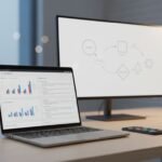 Photorealistic banner showing a vector database dashboard with hybrid search results, filters, and latency charts for a Weaviate Cloud review