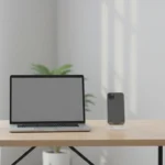 Modern creator desk setup showing an AI shorts workflow with the klap app.