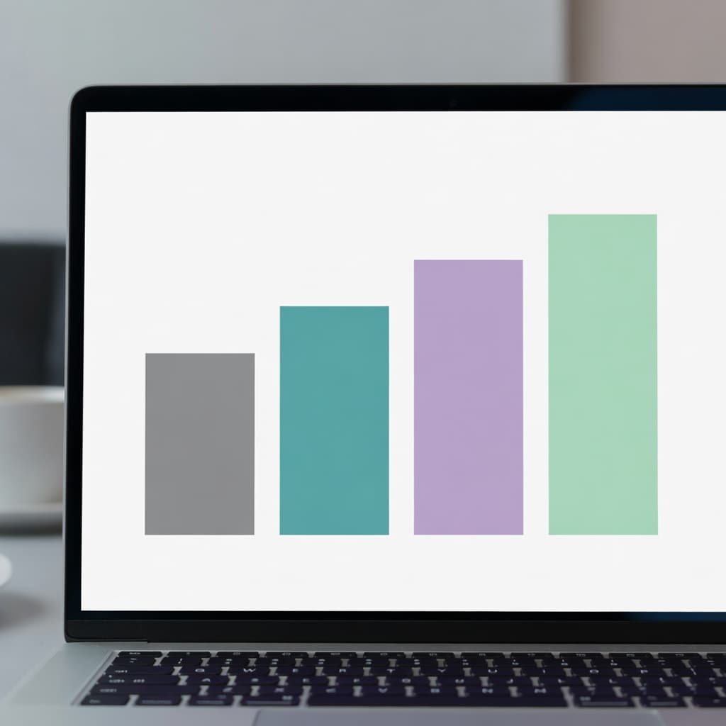 A laptop monitor showing a bar graph comparing data retrieval speeds.